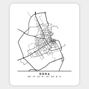 DOHA QATAR BLACK CITY STREET MAP ART Sticker